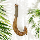 Polynesian Fish Hook w/ Engravings | Home Décor 15"