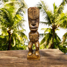 Tahitian Tiki Figure | Polynesian Replica 12" (Stained)