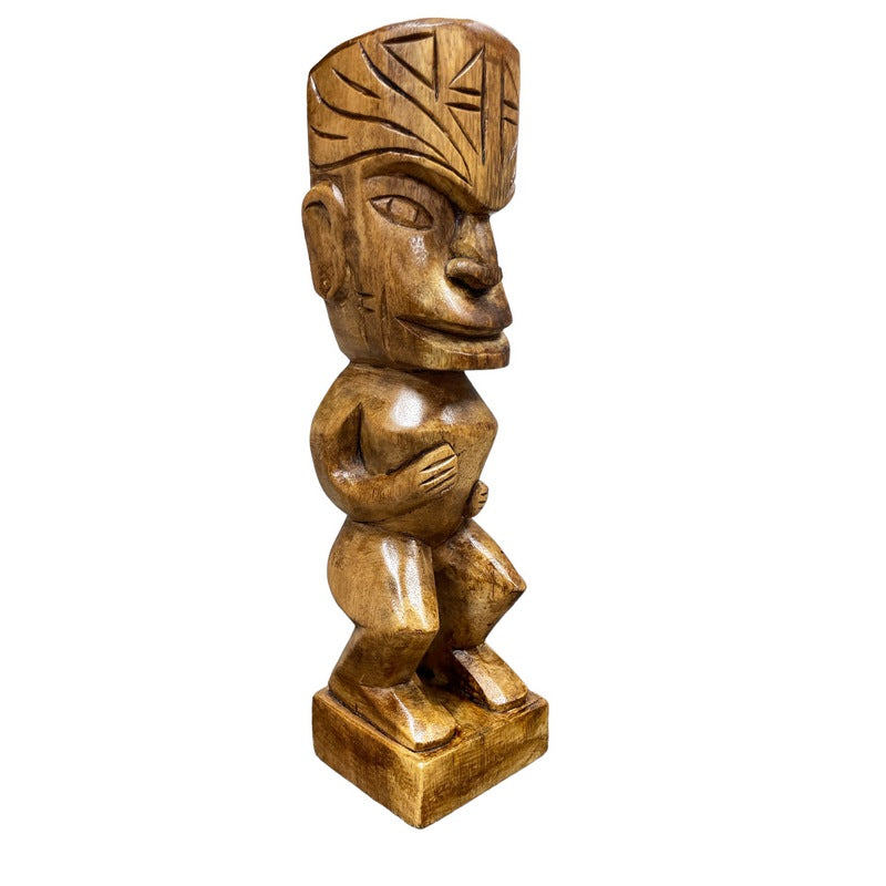 Tahitian Tiki Figure | Polynesian Replica 12" (Stained)