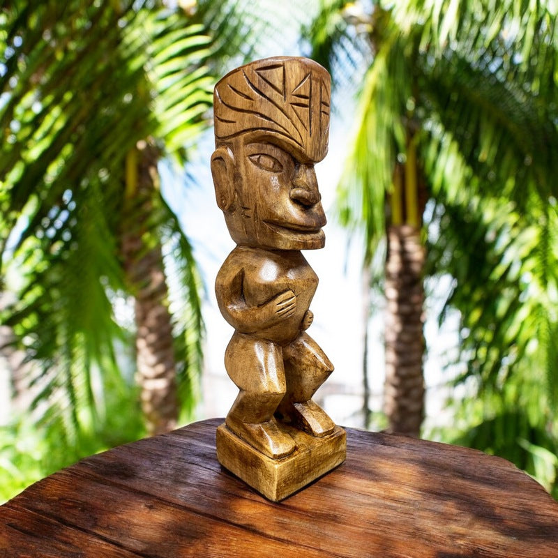 Vintage Carved Palm Tiki Statue - 1960s-70s Polynesian
