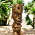 Tahitian Tiki Figure | Polynesian Replica 12" (Stained)