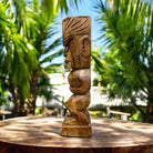 Tahitian Tiki Figure | Polynesian Replica 12" (Stained)