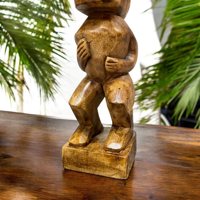 Tahitian Tiki Figure | Polynesian Replica 12" (Stained)