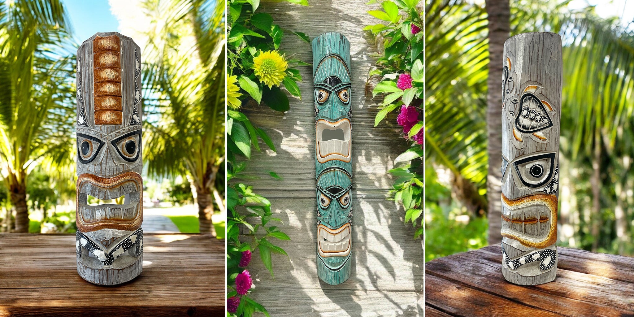 Makana Hut Tiki Masks Banner