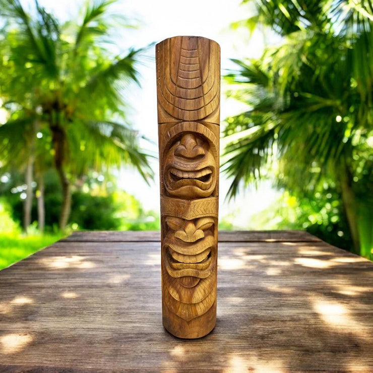 Love and Ocean Tiki Totem | Hawaiian Decor 32"