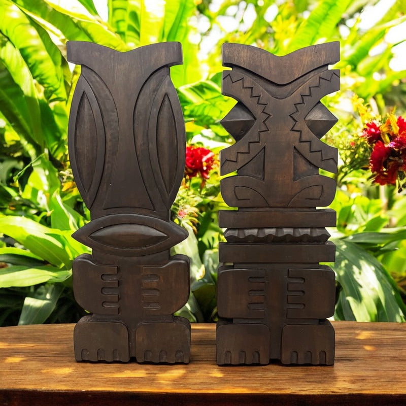 Vintage Hawaiian Tiki Wall Plaque Together