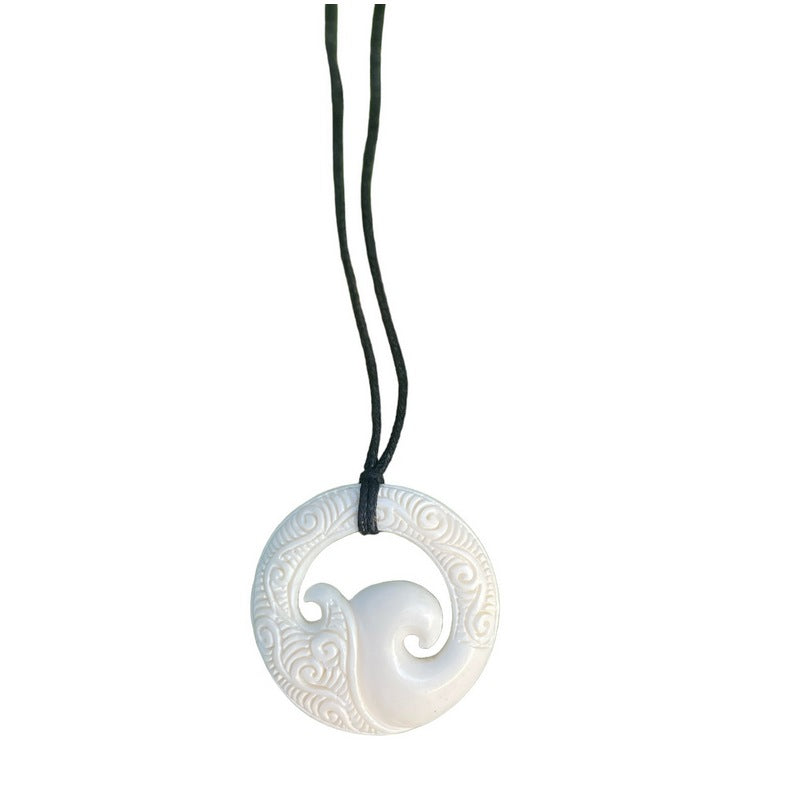 Wave with Engravings | Bone Necklace