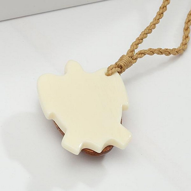 Koa Wood and Bone Honu Necklace