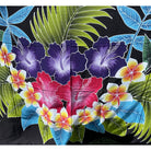 Plumeria and Hibiscus | Hand Painted Pareo Black