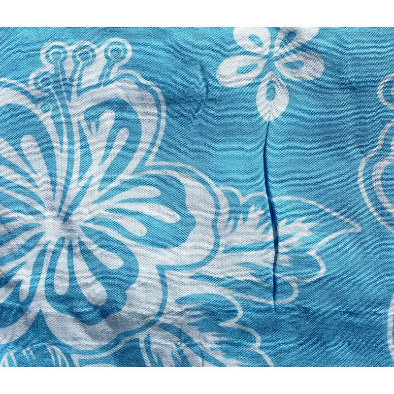 Beach Cover-Up | Hibiscus and Plumeria Flowers LT BLUE