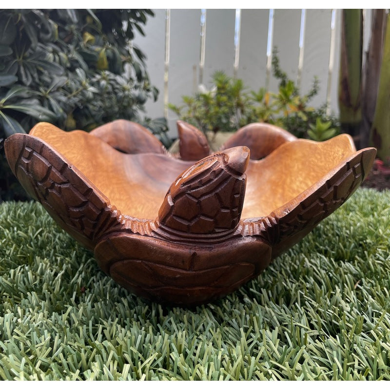 Double Honu Wooden Bowl 16"