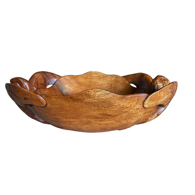 Double Honu Wooden Bowl 16" (Stained)