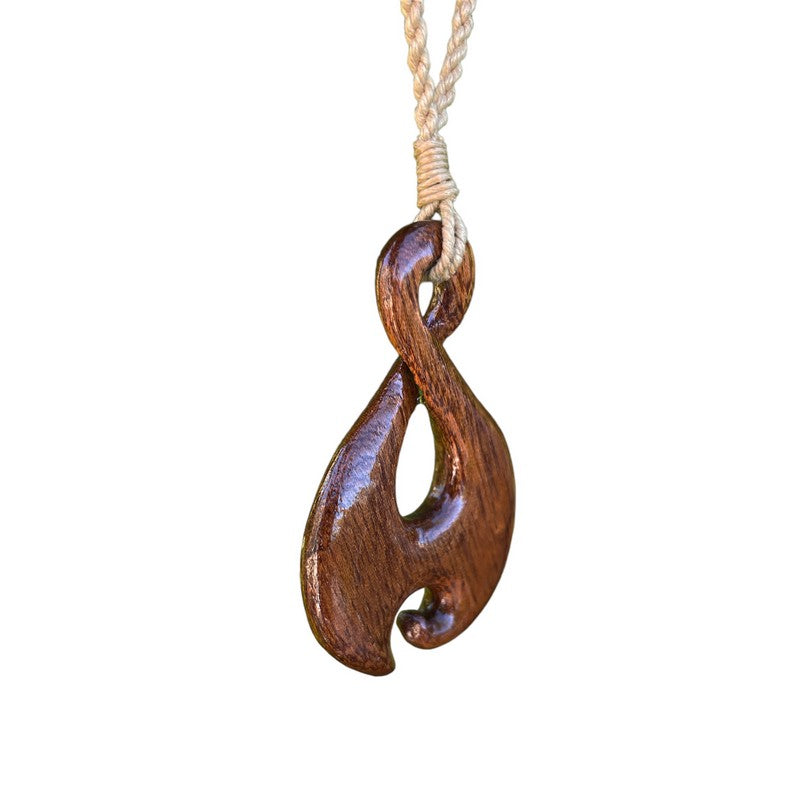 Koa Wood Stainless Steel Barrel Pendant (11mm, Free Stainless Chain Included) 21 inch