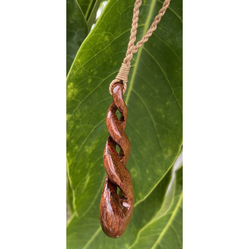 Koa Wood Triple Twist Necklace