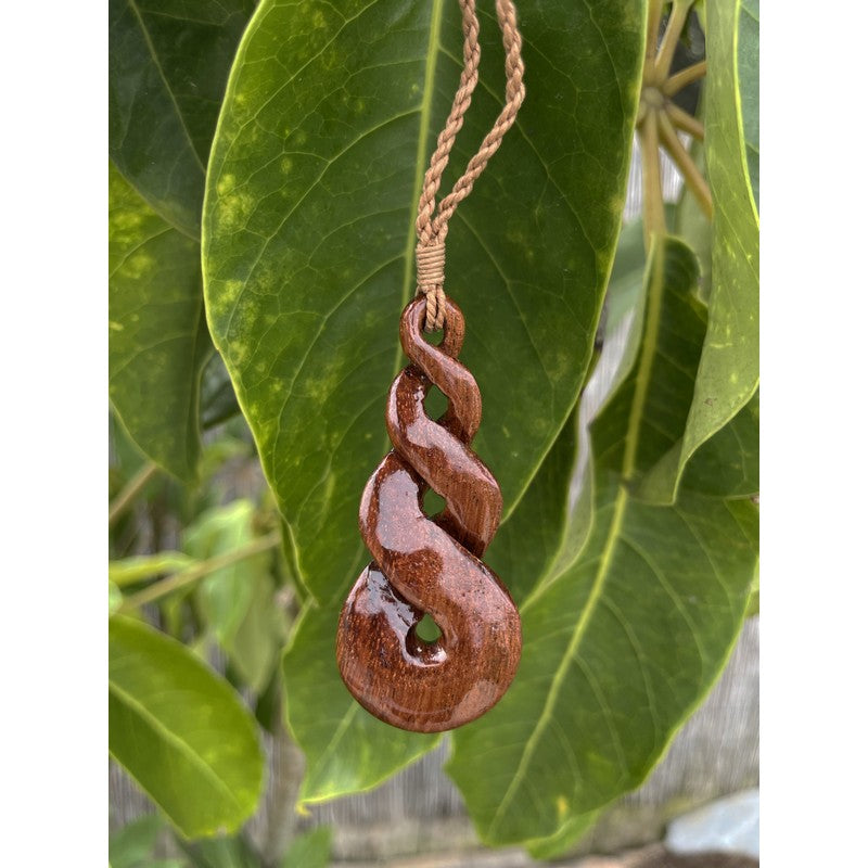 Koa Wood Triple Twist Necklace