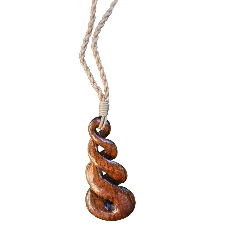 Koa Wood Triple Twist Necklace