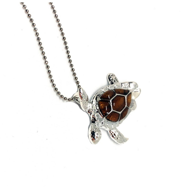 Koa Honu Pendant with Ball Chain - Makana Hut