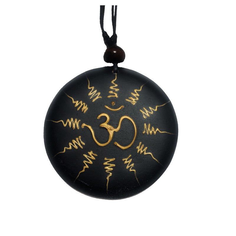 Om Circle Wooden Necklace