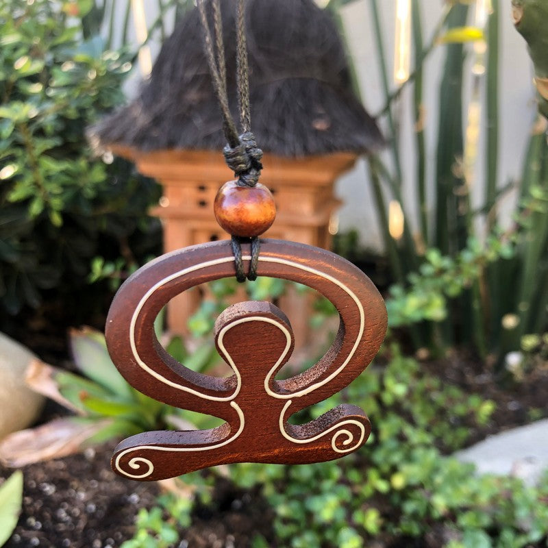 Wooden Hawaiian Petroglyph Necklace