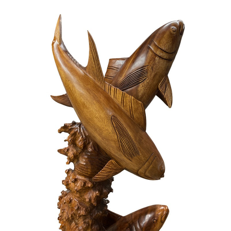 3 Kahala with 2 Turtle Statue | Sea Life Carving 60"