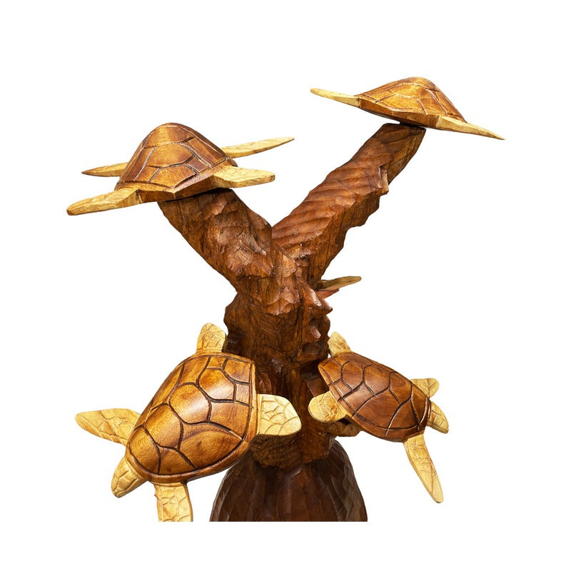 5 Turtle Carving on Stand | Sea Life 20"