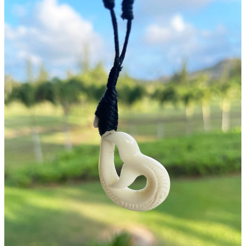 Hawaiian Fish Hook Necklace with Whale Tail