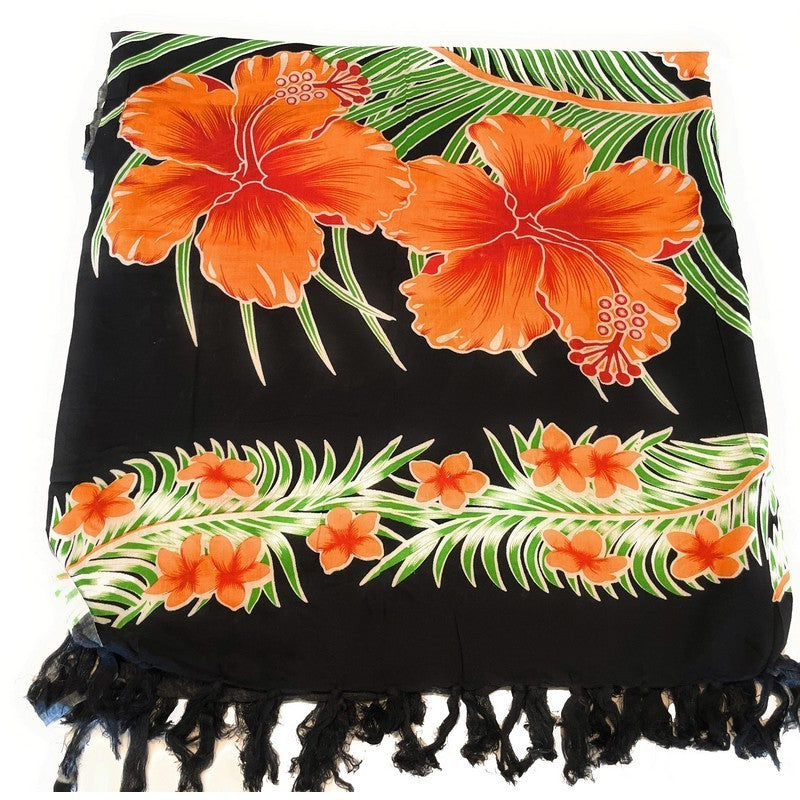 Hawaiian Flowers | Orange Pareo