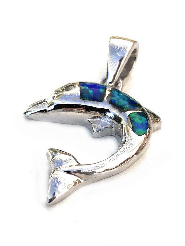 Dolphin with Blue Opal | Pendant - Makana Hut