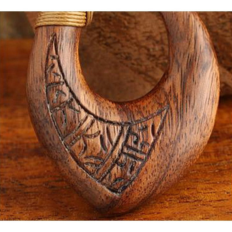 Buffalo Bone Koa Wood Fusion Hand Carved Maui Fish Hook Makua Knotted W/  Adjustable Hemp Cord Rope Hawaiian Polynesian Necklace Choker Style -   Canada