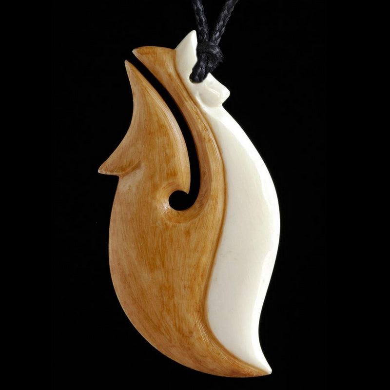 Maori Necklace-No.6  Hei Matau Fish Hook – Tuwharetoa Bone