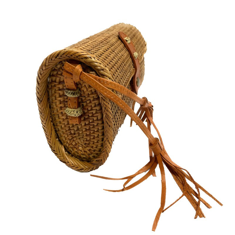 Natural Rattan Handbag/Clutch w/ Tassels