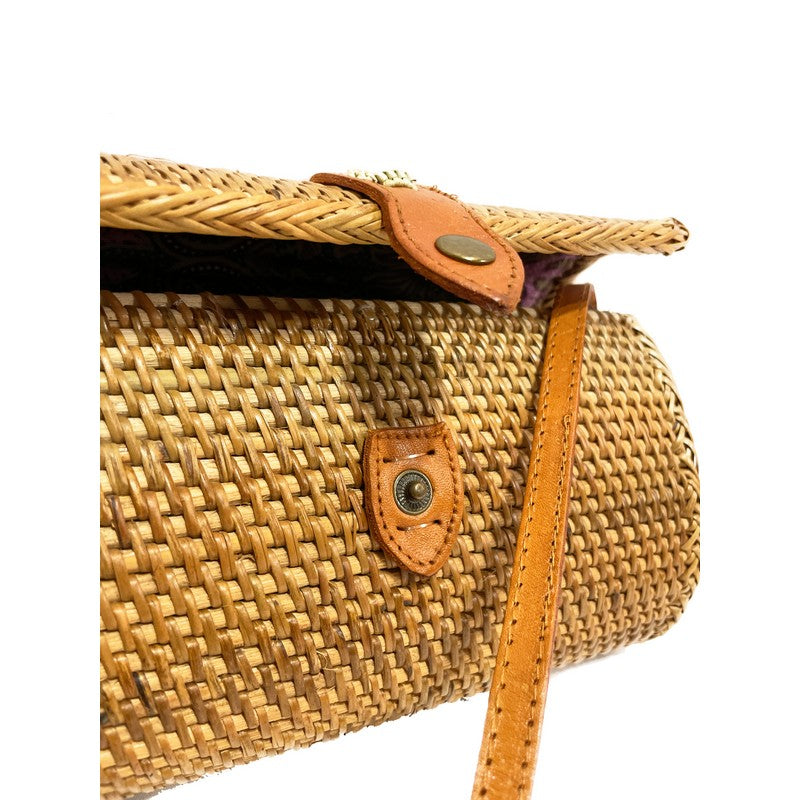Natural Rattan Handbag/Clutch w/ Tassels