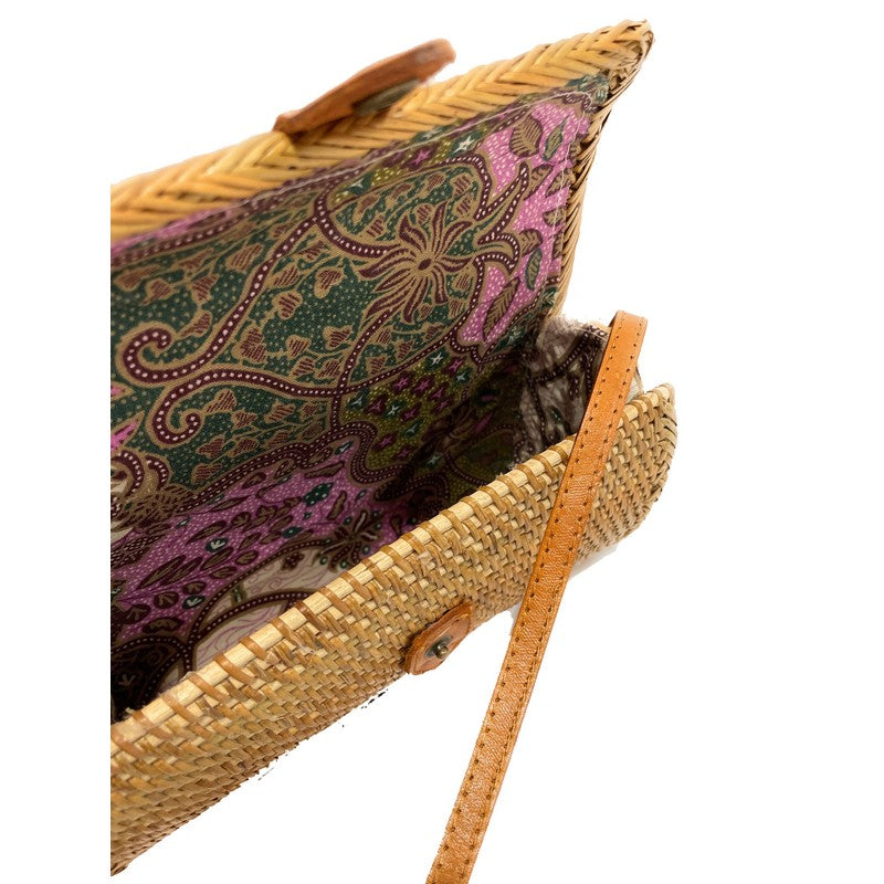 Natural Rectangular Rattan Handbag/Clutch