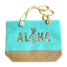 "Aloha" Pineapple Beach Bag or Tote in Aqua