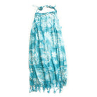 Hibiscus & Plumeria Tie Long Dress Aqua