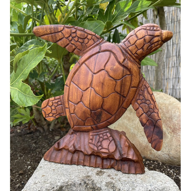 Standing Hawaiian Sea Turtle 8" | Ocean Life Carving