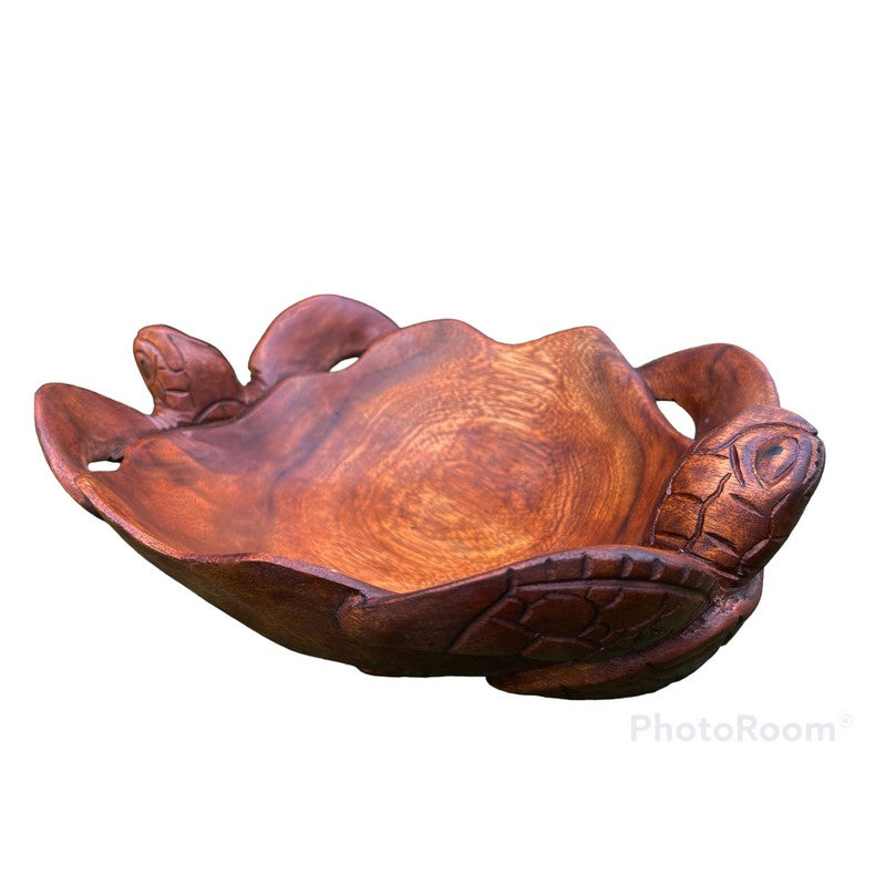 Double Honu Wooden Bowl