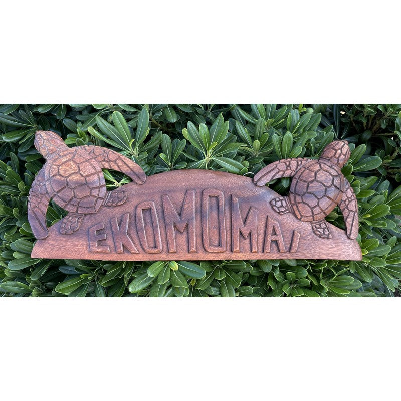 E Komo Mai with Two Turtles | Welcome Sign