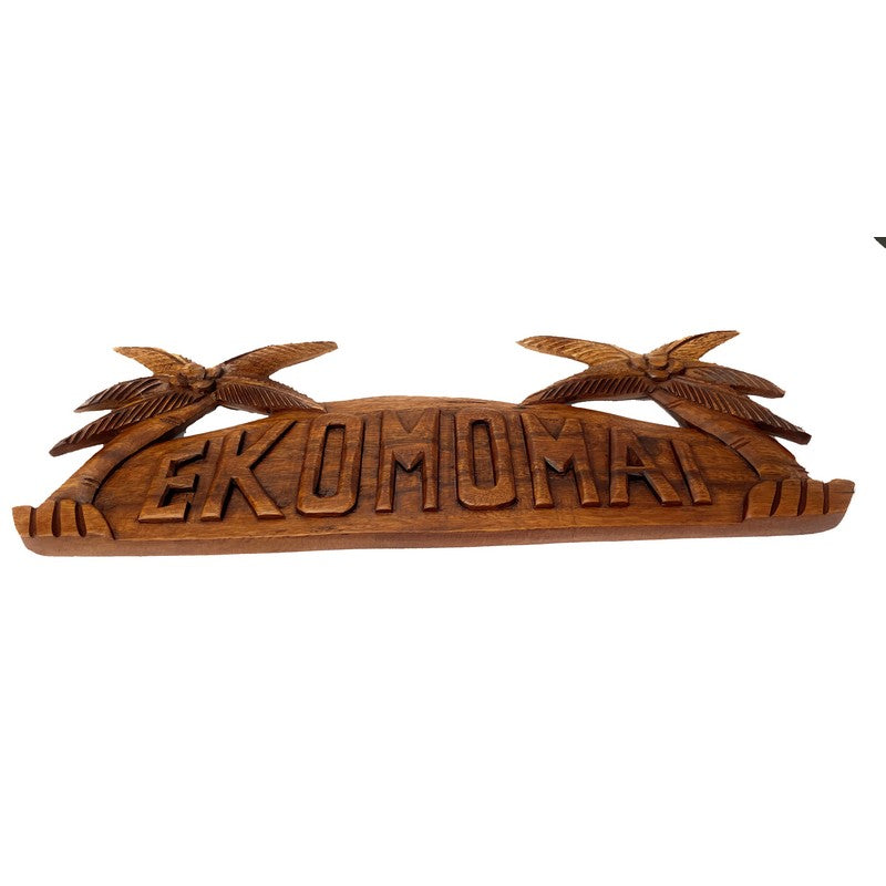 E Komo Mai with Two Palm Trees | Welcome Sign