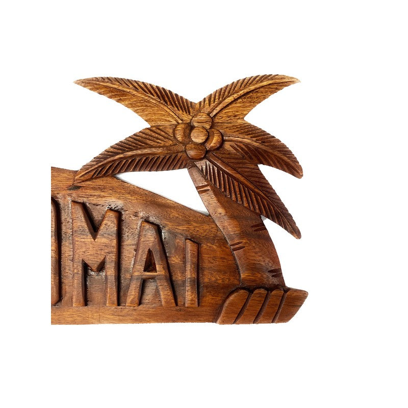 E Komo Mai with Two Palm Trees | Welcome Sign