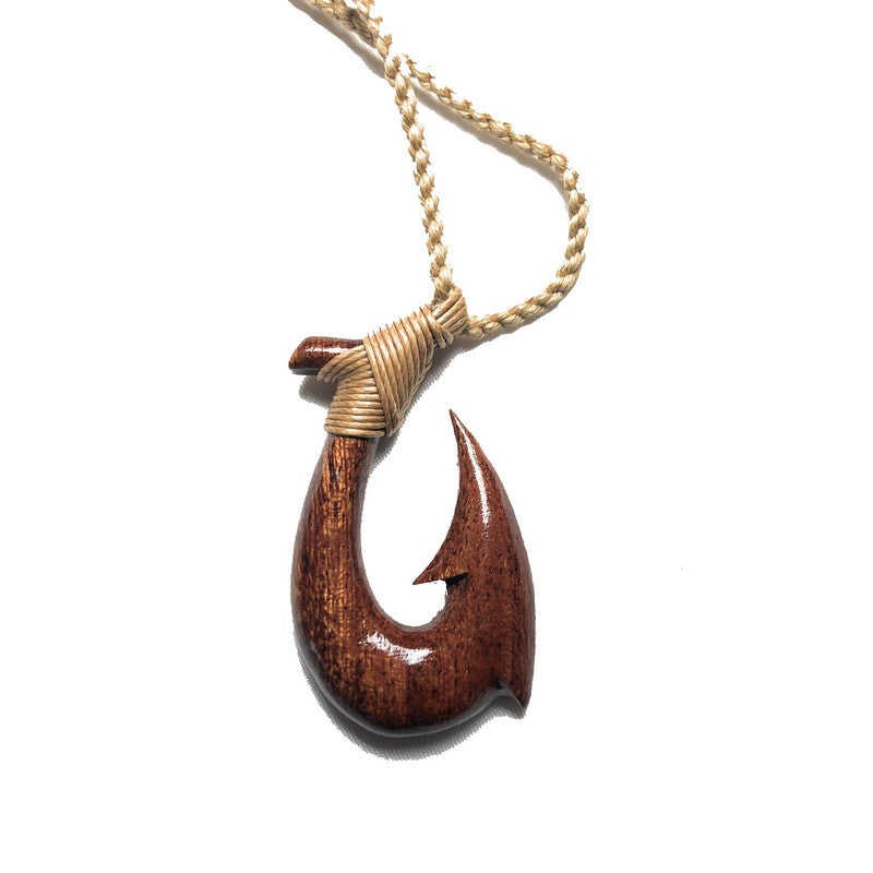 Unique Hawaiian X-large Koa Wood Fish Hook Necklace, Hand Carved Genuine  Koa Wood Fish Hook Necklace, N9135 Birthday Mother Gift -  UK