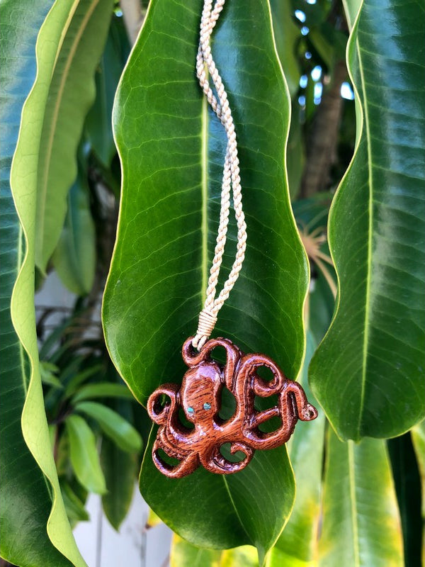 Koa Wood Octopus Necklace