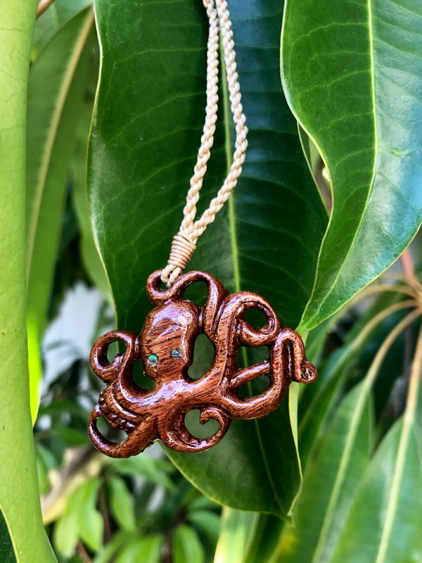 Koa Wood Octopus Necklace