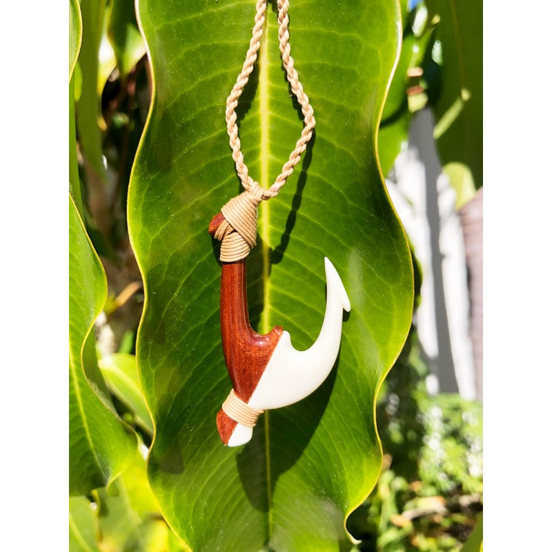 Adjustable Koa Wood Fish Hook Men's Black Necklace -  Canada