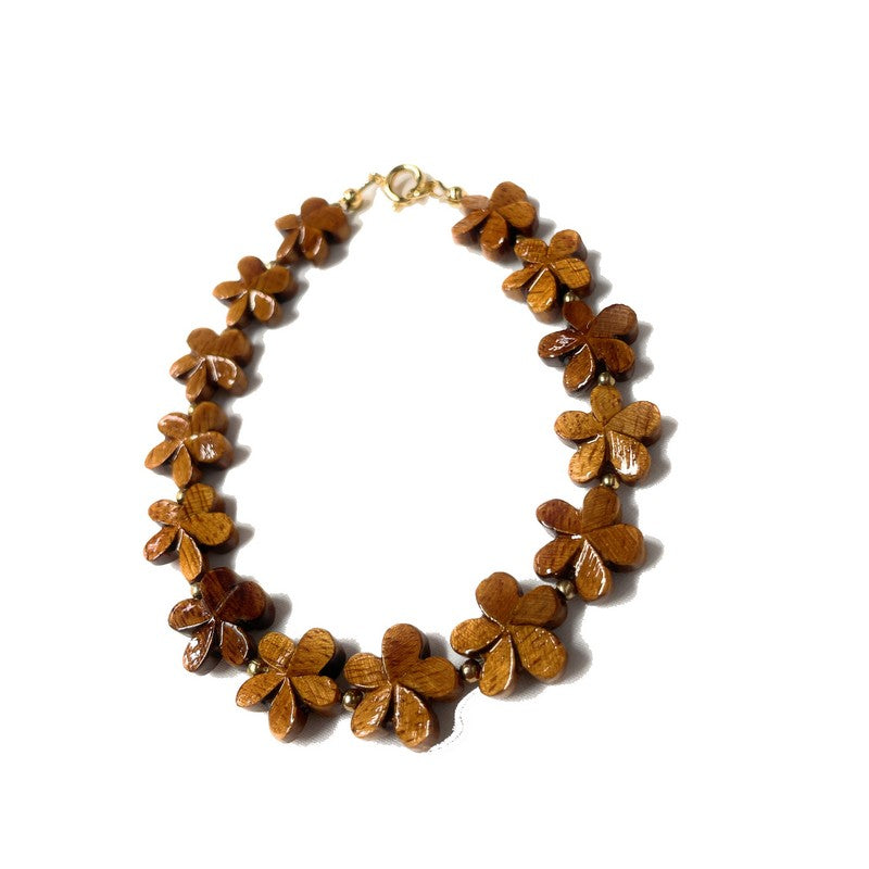 Plumeria Koa Wood Bracelet