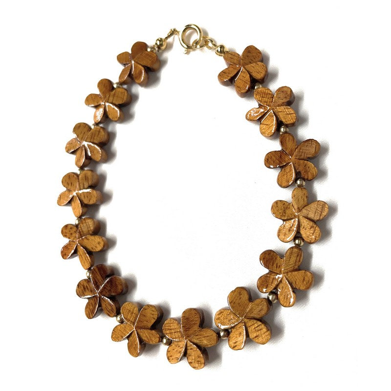 Plumeria Koa Wood Bracelet