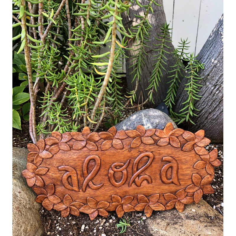 Aloha Sign with Plumeria Flowers | Hawaiian Home