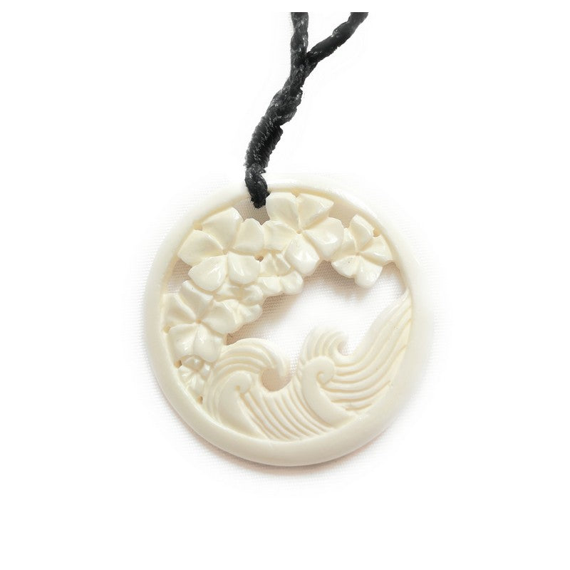 Hawaiian Bone Jewelry | Whale tail. carved bone necklace.