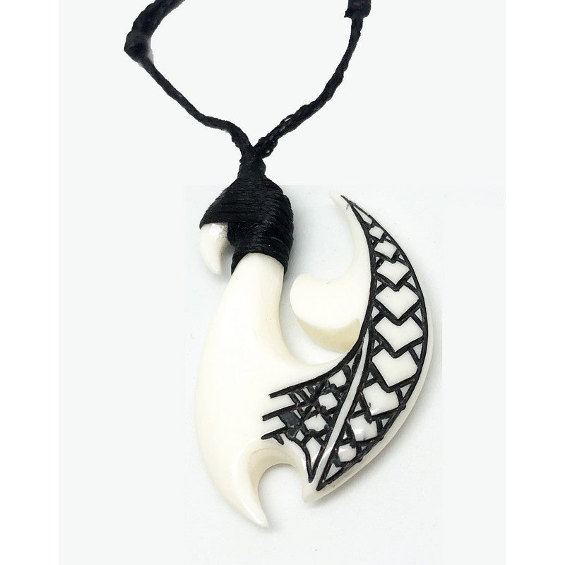 Bone Fish Hook with Engravings - Makana Hut