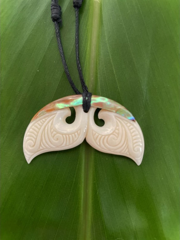 Whales Tail w/ Abalone Shell Necklace